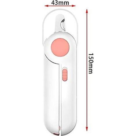 Coupe-ongles pour chiens et chats pour animaux de compagnie avec lumière LED et protection contre les éclaboussures pour animaux de petite et moyenne taille (rose) (1/3)