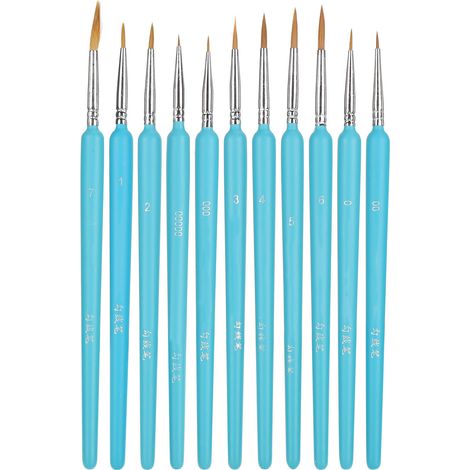 11Pcs Painting Tools Hook Line Pen Painting Brush Watercolor Pen for Students Art LoversSky Blue (1/5)