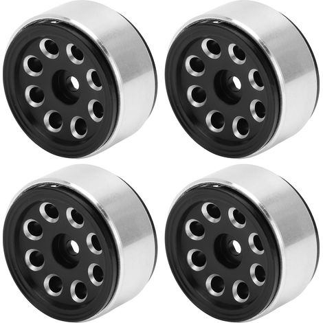 4 Pièces Moyeux de Roue RC Légers et Résistants en Alliage d'Aluminium Accessoires Voitures Télécommandées pour Modèle 1/24 Noir (1/5)