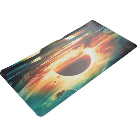 Tapis de Souris Gamer en Cuir PU Antidérapant, Motif Fleuri Décoratif, Facile à Nettoyer - 300x600mm pour Bureau