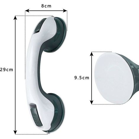 Lot De 2 Poignées De Bain, Barres D'appui, Aides Poignées De Bain Avec Ventouses Pour Enfants Et Personnes Âgées Dans La Salle De Bain, Douche, WC, Sans Perçage (1/5)