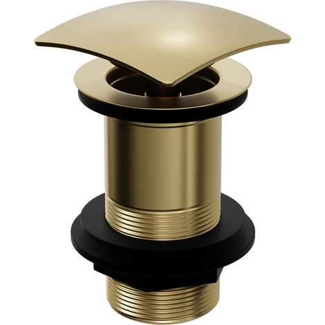 Colore Square Brushed Brass Unslotted Click Clack Basin Waste (1/5)