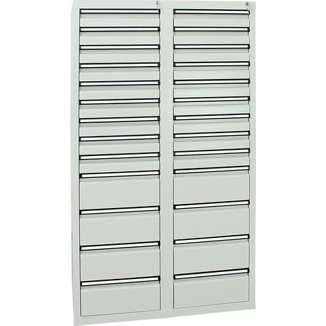 Schubladenschrank H1800xB1000xT500mm lichtgrau/lichtgrau 26 Schubladen STUMPF (1/5)