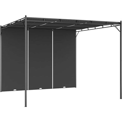 Belvédère de jardin avec rideau latéral 3x3x2,25 m Anthracite (1/5)