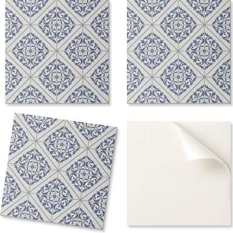 Baldosas de vinilo autoadhesivas perfectas para interiores modernos. Dise帽o con motivos florales. 20x20x20 cm.