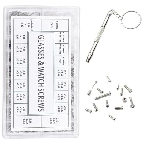 Kit de réparation tournevis lunettes, outil verres montre Vis portables d'écrous pour lunettes - Tournevis ensembles clés (1/5)