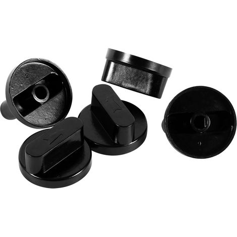 5 Boutons Noirs Universels Cuisinière Four Gaz Grill Commande Poignée Cuisine Standard (1/5)