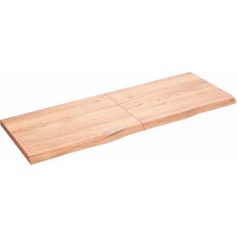 Tischplatte Hellbraun 140x50x(2-4)cm Massivholz Eiche Behandelt