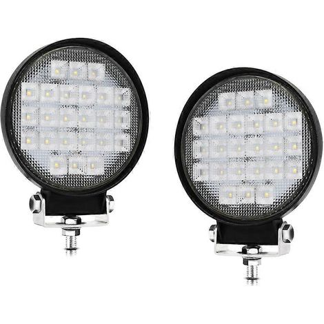Projecteur de travail LED rond de 4 pouces, 2 lampes de travail de 72 W pour véhicules tout-terrain, camions, tracteurs, chariots, bateaux, VTT et UTV()