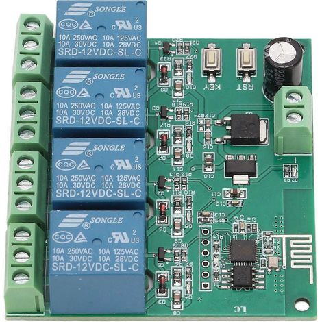 4-Kanal-Relaismodul mit ESP8266-Chip, WLAN-Funksteuerung, Vierfach-Relaisplatine für elektronische Geräte