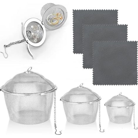 Ultrasonic Cleaning Basket - Ultrasonic Jewelry Cleaning Basket, Ultrasonic Tank with 3 Different Sized Baskets, Ideal for Cleaning Jewelry (1/5)