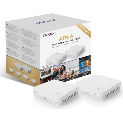 Strong WI-FI MESH HOME KIT 1200 sistema Wi-Fi Mesh (Wi-Fi en malla) Doble banda (2,4 GHz / 5 GHz) Wi-Fi 5 (802.11ac) Blanco 3 Interno