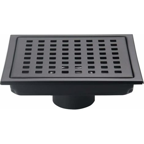 Inch square shower floor drain, matte black grate with removable cover, SUS304 stainless steel, YMYNY