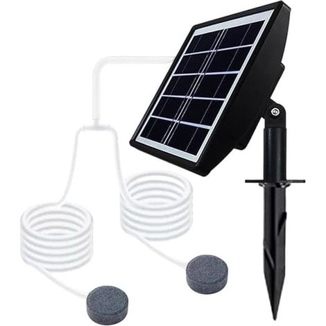 Aérateur solaire pour bassin avec batterie 2000 mAh Pompe à air solaire pour aquariums, jardins et lacs (1/5)