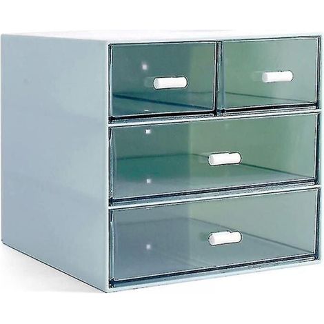 Make-up-Organizer, Schreibtisch-Organizer mit 4 Schubladen, blau (1/4)