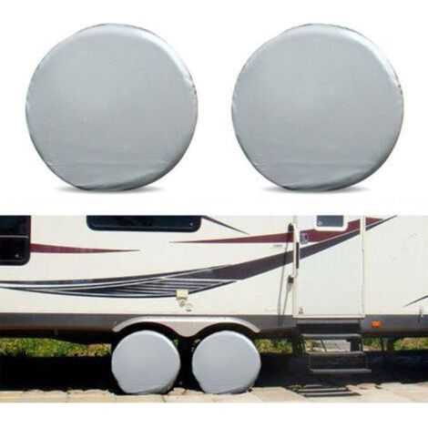 [JAMAIS UTILISÉ] Jeu de 4 housses de pneus pour camping-car - 80cm de diamètre pour remorques, camping-cars, voitures, camions et camping-cars (1/4)