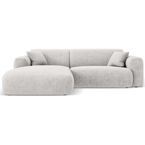 Canapé d'angle gauche 4 places en chenille gris clair (1/5)