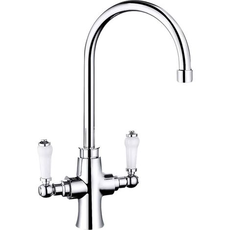 Nuie Sarani Kitchen Sink Mixer Tap Dual Handle - Chrome (1/2)
