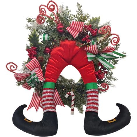 Weihnachtskranz, Weihnachtsdieb, Tür- und Fensterdekoration für die Feiertage (1/5)