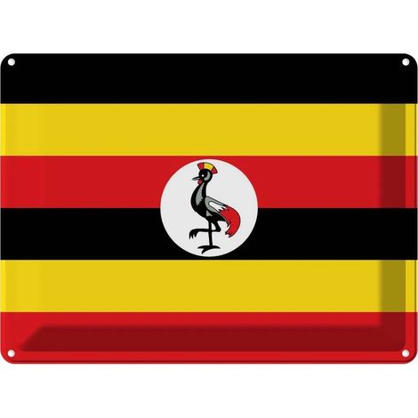 Plaque métallique 30x40 cm Drapeau et armoiries de l'Ouganda (1/5)