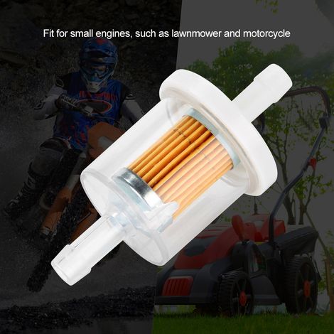 Miniatur-Benzinfilter (1/4 Zoll), 10er-Packung, Kunststoff, für Rasenmäher, Motorrad, Kleinmotor (1/5)