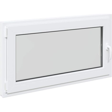 Ventana de sótano RISOR 110 x 50 cm PVC y vidrio Blanco vidaXL