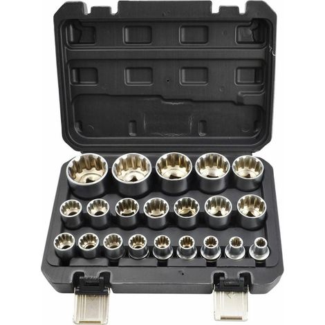 AWTOOLS Set di chiavi a bussola spline 21 pezzi Black Line (1/2)