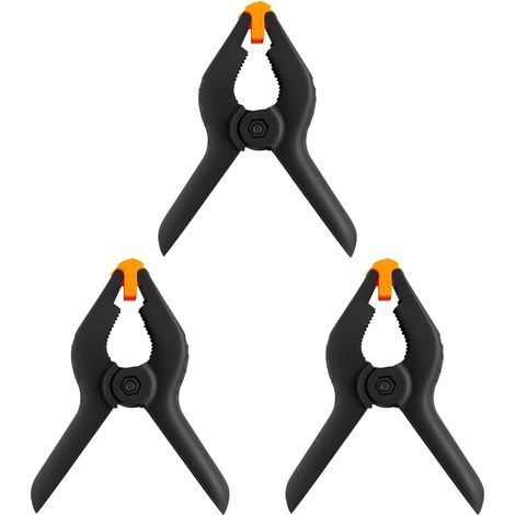 Set mit 3 x 8,9 cm großen Federklemmen für Hintergründe, kleine, robuste Kunststoff-Federklemmen für Bastelarbeiten, DIY-Projekte, Hintergrundhalterung, Holzbearbeitung, Fotografie, Studios (1/5)
