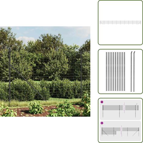 Recinzione in PVC - vidaXL Recinzione Metallica Antracite 2,2x25 m in Acciaio Zincato - Recinzione per animali