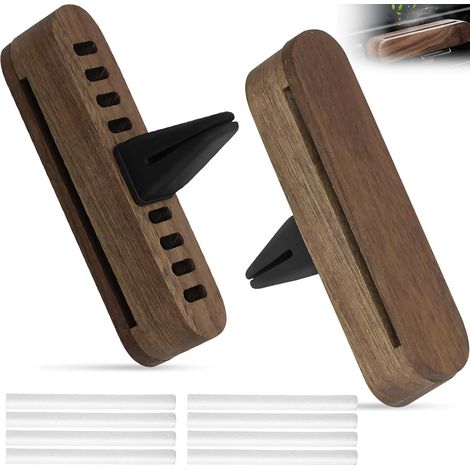 Lot 2 diffuseurs parfum voiture bois - 8 recharges (1/5)