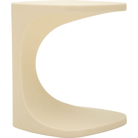 Tavolinetto Ibiza Bianco in Polietilene CM 42x42x52 - Tavolino da Appoggio Moderno con Forma ad Arco e Finitura Opaca - Collezione Ibiza