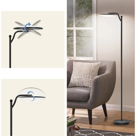 Lampadaire LED minimaliste avec télécommande,lampe de lecture moderne,Lampadaire noir, style industriel, intensité réglable en continu, orientable, éclairage d'ambiance, idéal pour bureau et salle à m