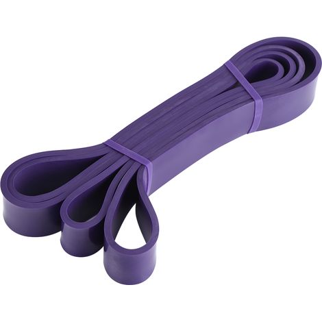 Lot de bandes de résistance en latex pour fitness, stretching, yoga et exercices, élastiques violets (1/5)