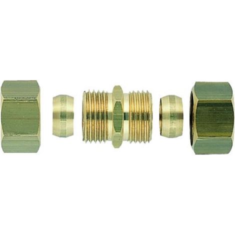 Raccord union laiton égale biconique - Diamètre 12-12 mm- réf : 05403 - RIQUIER