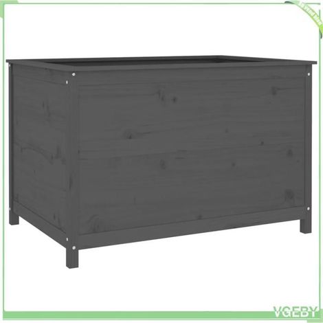 Lit surélevé de jardin - FAFEICY - 825312 - Bois de pin massif - Gris - 119,5 x 82,5 x 78 cm (1/5)