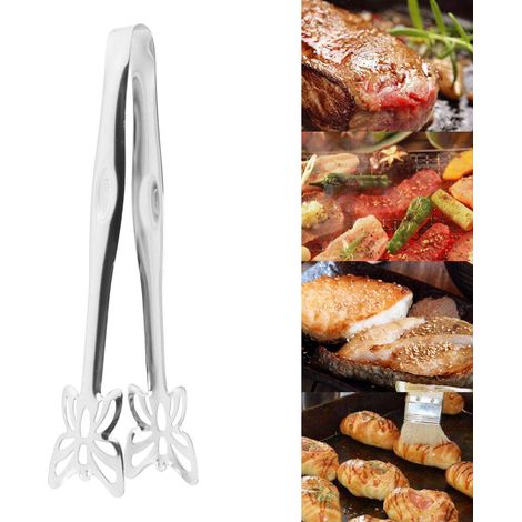 Edelstahl-Gastronomiezange für Brot, Desserts, Grillgut, Steaks und Schmetterlingsschnitte. (1/5)