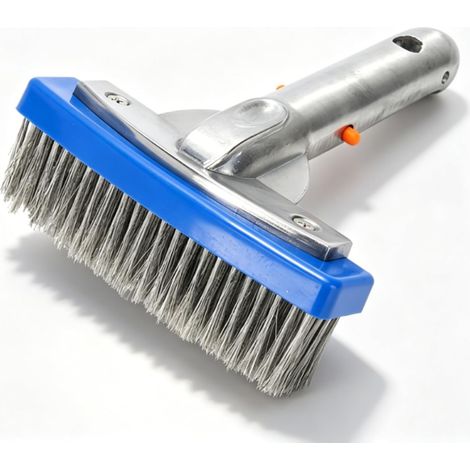 Brosse de piscine en acier inoxydable, 14 cm (5,5 pouces), pour les parois, le fond, les marches et le carrelage-AquaForge (1/5)