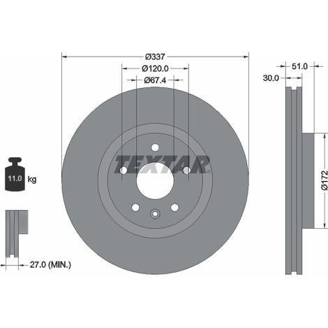 Lot de 2 Disques de frein Textar 92187103 OPEL 13501940 13502215 13576781 569080