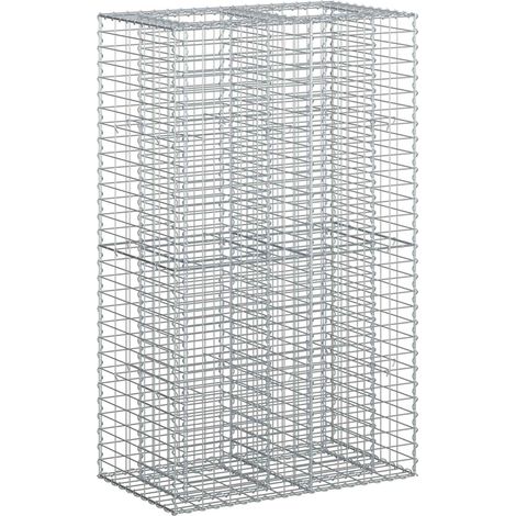 Lit surélevé gabion Argenté 90 x 50 x 150 cm Acier galvanisé