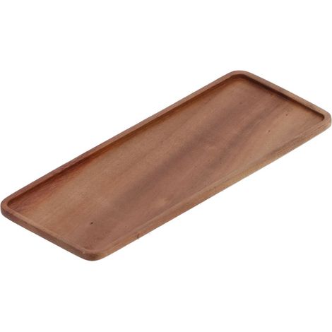bandeja de té, madera de nogal, pulida a mano, textura suave, duradera, para el hogar y el hotel. (1/5)