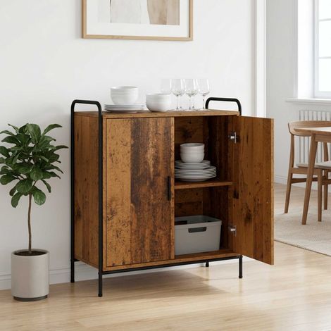 vidaXL Aparador Madera envejecida 97 x 33 x 81 cm Madera de ingeniería (1/5)