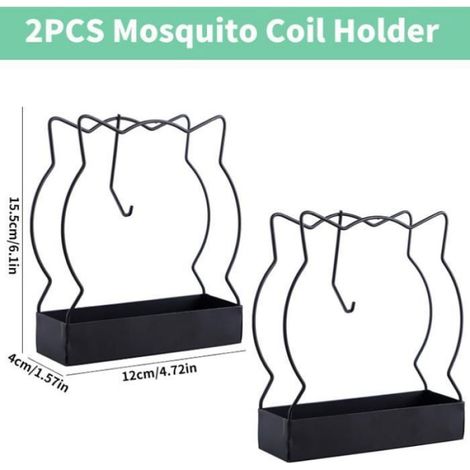 2PCS Support Spirale Anti Moustique,Porte Spirale Anti Moustique en Métal,Forme de Chat Mignon Porte Encens,Noir Suppo PORTE-ENCENS (1/4)