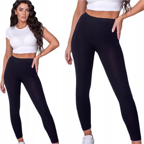 Leggings de sport longs pour femmes, leggings noirs lisses (1/3)