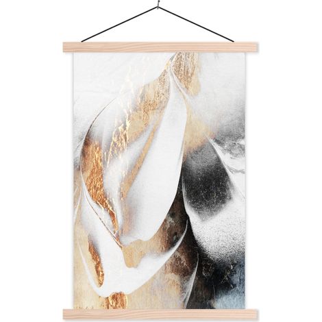 TEXTILE WALL ART Luxury - Abstract - Gold - White 40x60 cm (1/3)