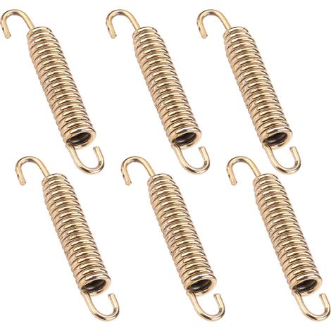6 ressorts en acier inoxydable pour crochets de silencieux d'échappement moto, scooter, ATV, couleur or (1/5)