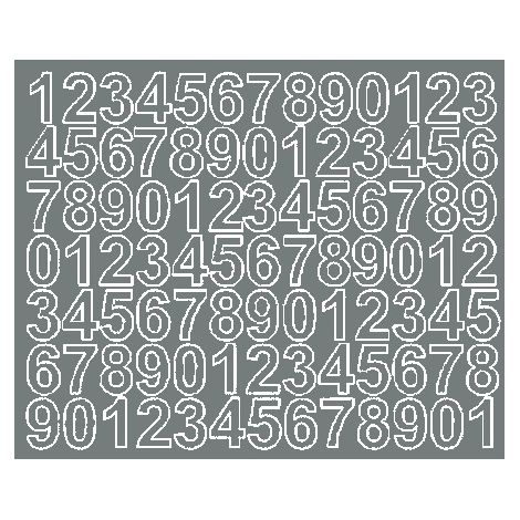 Numeri adesivi autoadesivi da 2,5 cm, grigio opaco