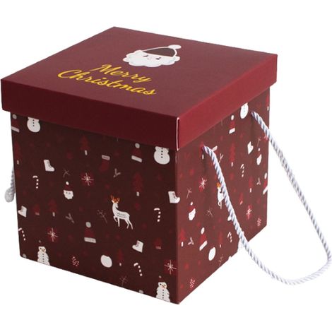 Boîte Cadeau Noël - Boîte Carrée Pliable 20 cm Motif Flocon - Pour Emballage Cadeau ou Stockage - 2 Pièces (1/5)