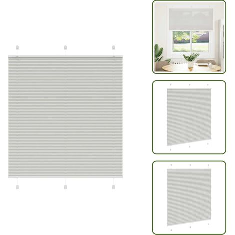 Plissee Hellgrau 115x100 cm Stoffbreite 114,4 cm Polyester - Plissee - Plissees - Faltrollo - Jalousie (1/5)