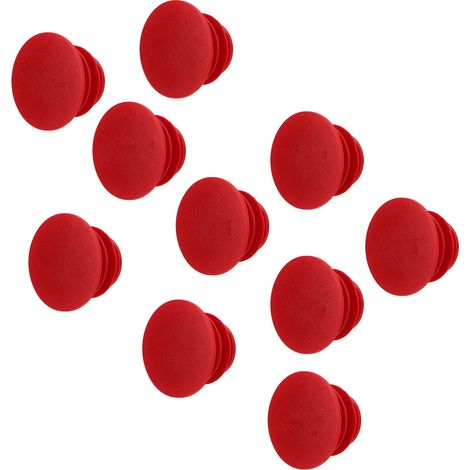 Packung mit 10 robusten und zuverlässigen Lenkerendkappen für Mountainbikes, kompatibel mit den meisten Fahrrädern (rot). (1/5)