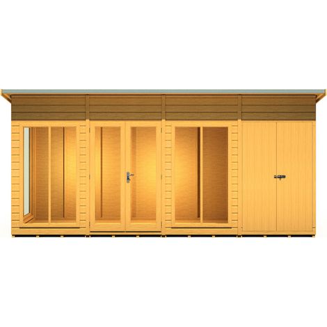 Lela 16x4 Summerhouse including Storage - L125.8 x W476 x H229.9 cm (1/5)